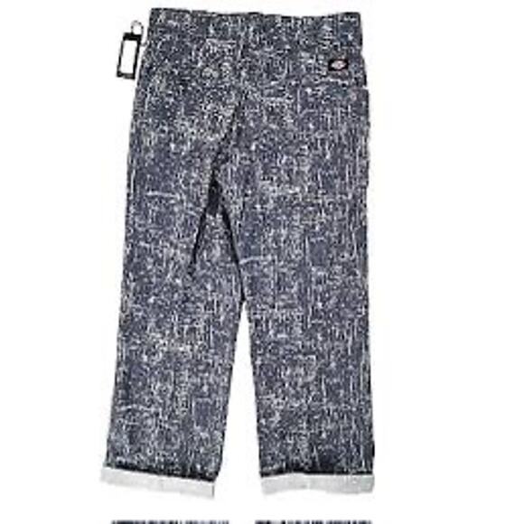 Dickies Regular Fit Cuffed Straight Leg Pant Sz 12R Blue Casual Work Streetwear - Picture 2 of 9